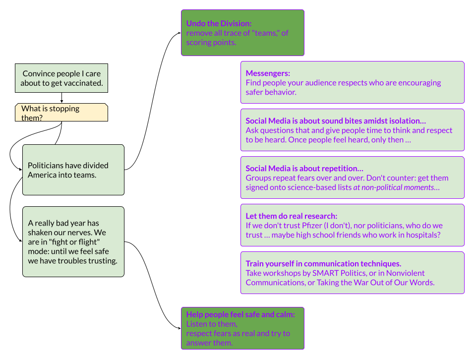 Convince people I care about to get vaccinated, flow chart